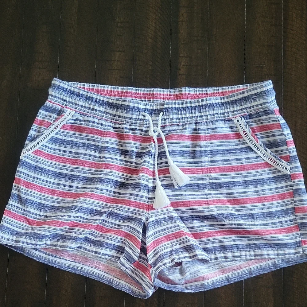 Maurices Striped Shorts - Red, Blue, White With Pockets L